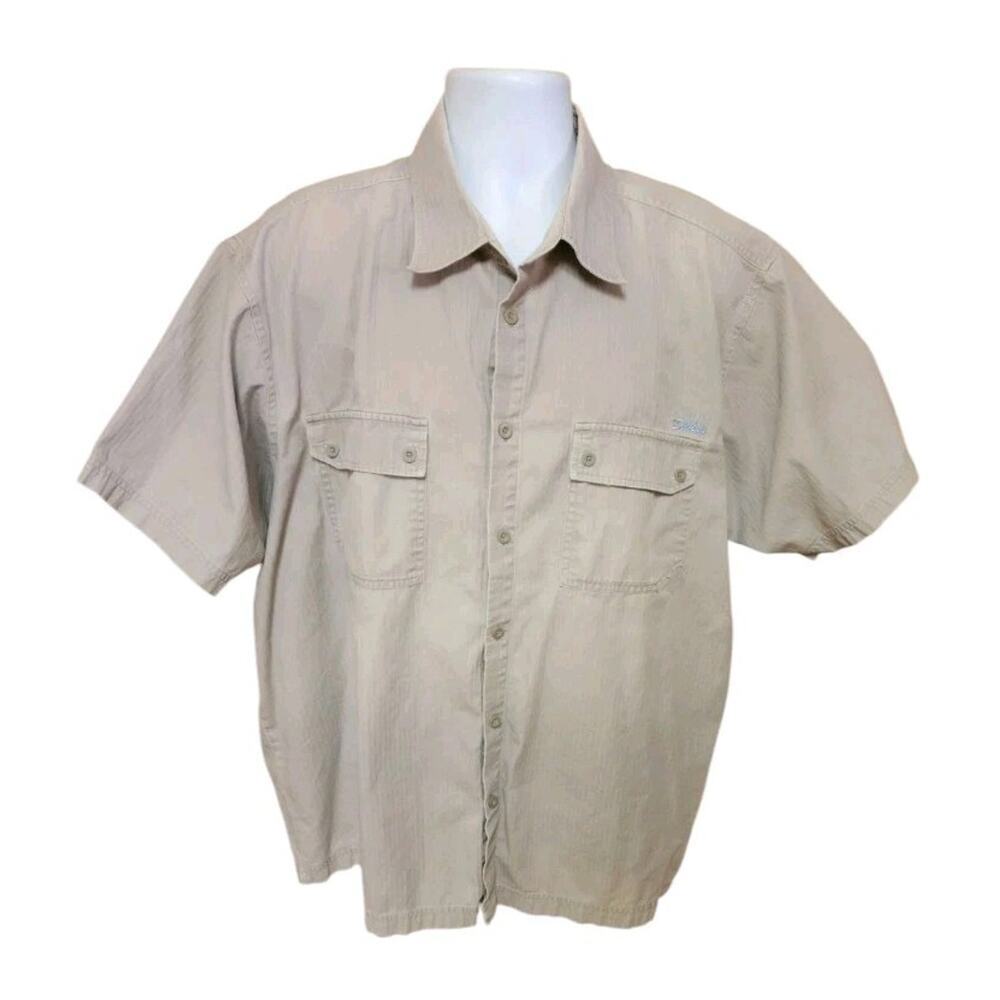 Dickies Men's 2XL Gray Short Sleeved Button Up Casual Y2K Vintage Old School